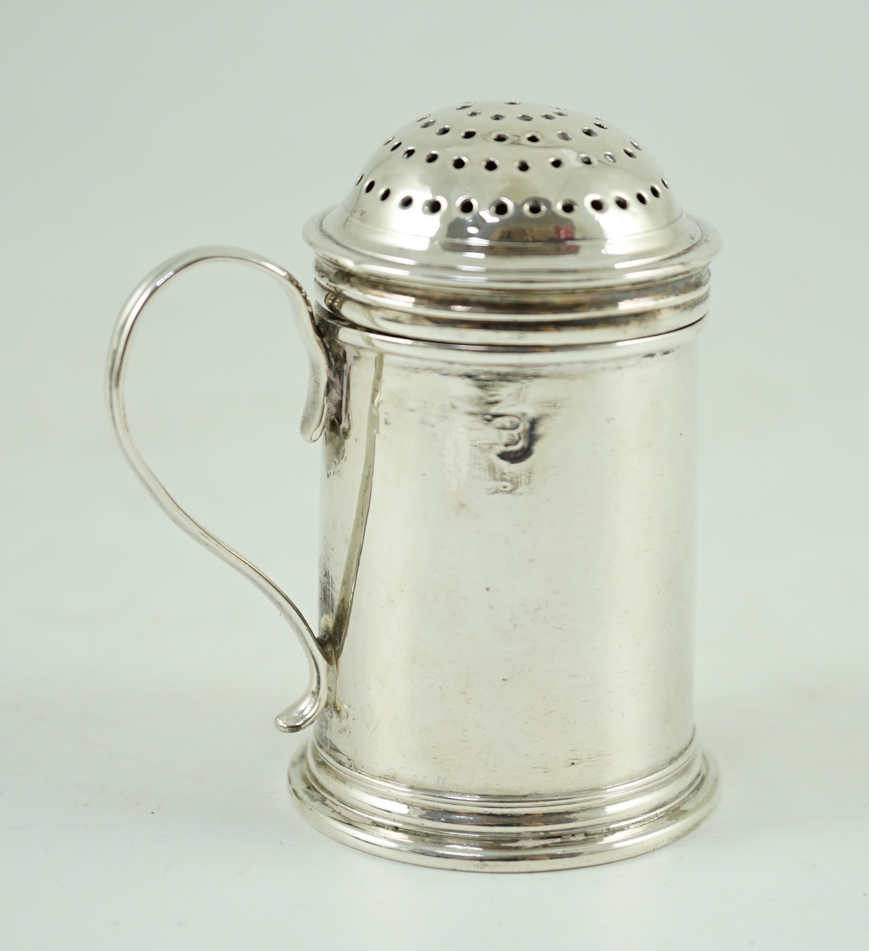 An early George I silver kitchen pepper, no maker's mark
